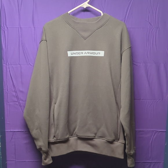 Under Armour Men's Gray Crewneck Sweatshirt Full Front Zippered Pocket - Picture 1 of 9